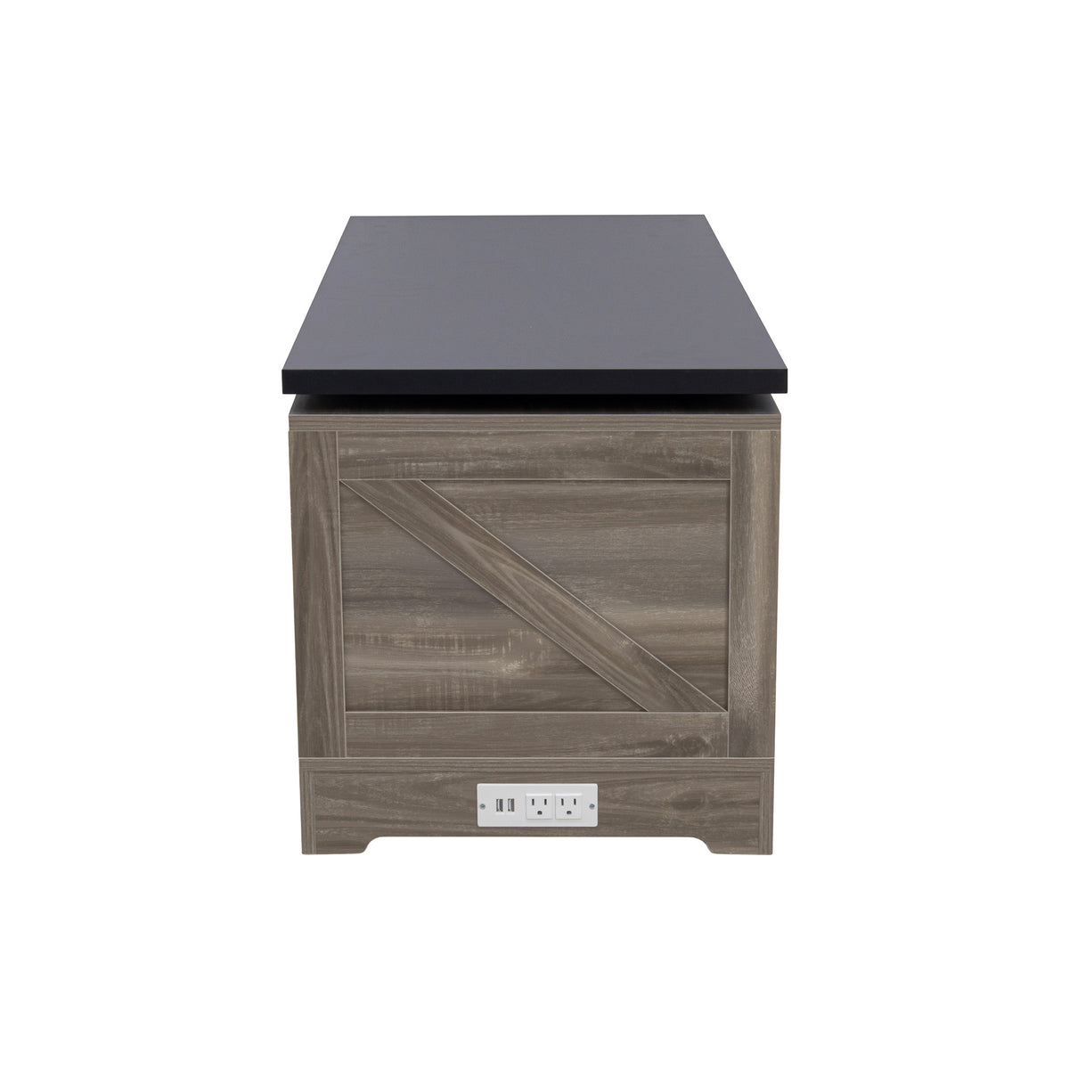 variant-group:rf-n724p351732e|Roomfitters Farmhouse Lift Top Coffee Table with Barn Doors and Outlets, Brown & Black