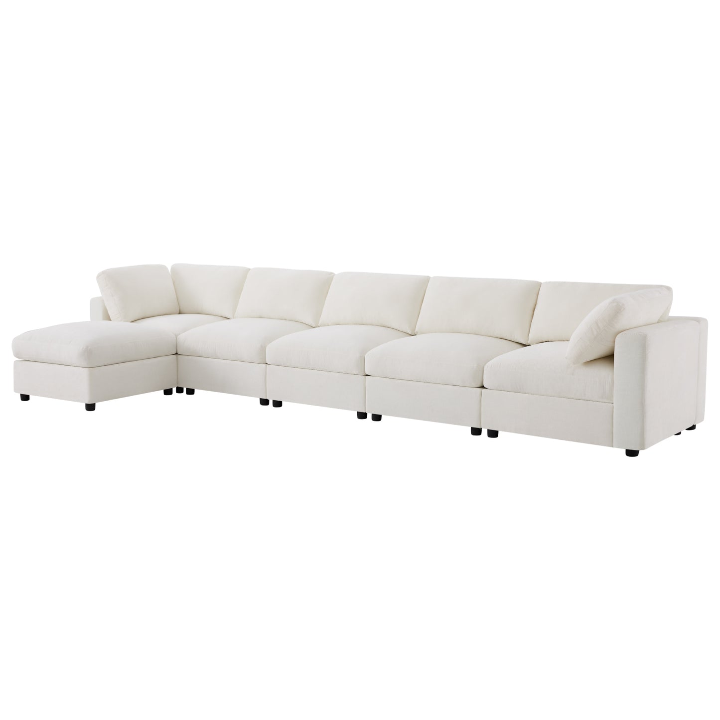 variant-group:rf-n723s9792a|Roomfitters 129 Inch Oversized U-Shaped Modular Sectional Sofa, Large Upholstered Living Room Seating Couch Furniture, White