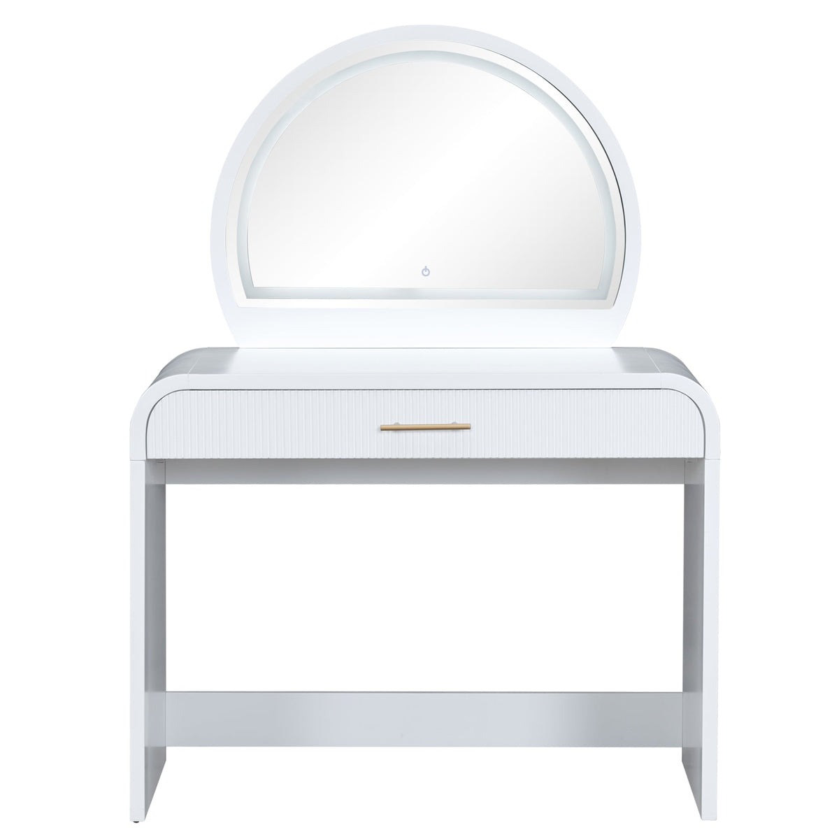 Roomfitters 39" Makeup Vanity Table with Mirror Touch Screen Lighted Mirror, Dressing Table with Drawer for Bedroom, White Roomfitters