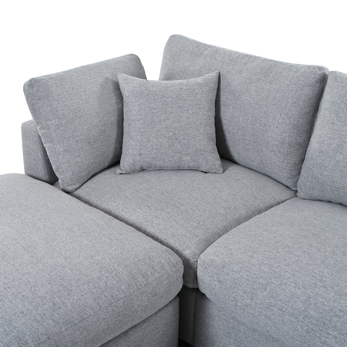 variant-group:rf-n711wy000474aae|Roomfitters 128.2-Inch Customizable U-Shaped Sectional Sofa, 6-Seater Chenille Couch, 2 Movable Ottomans, Pit Lounge, Grey