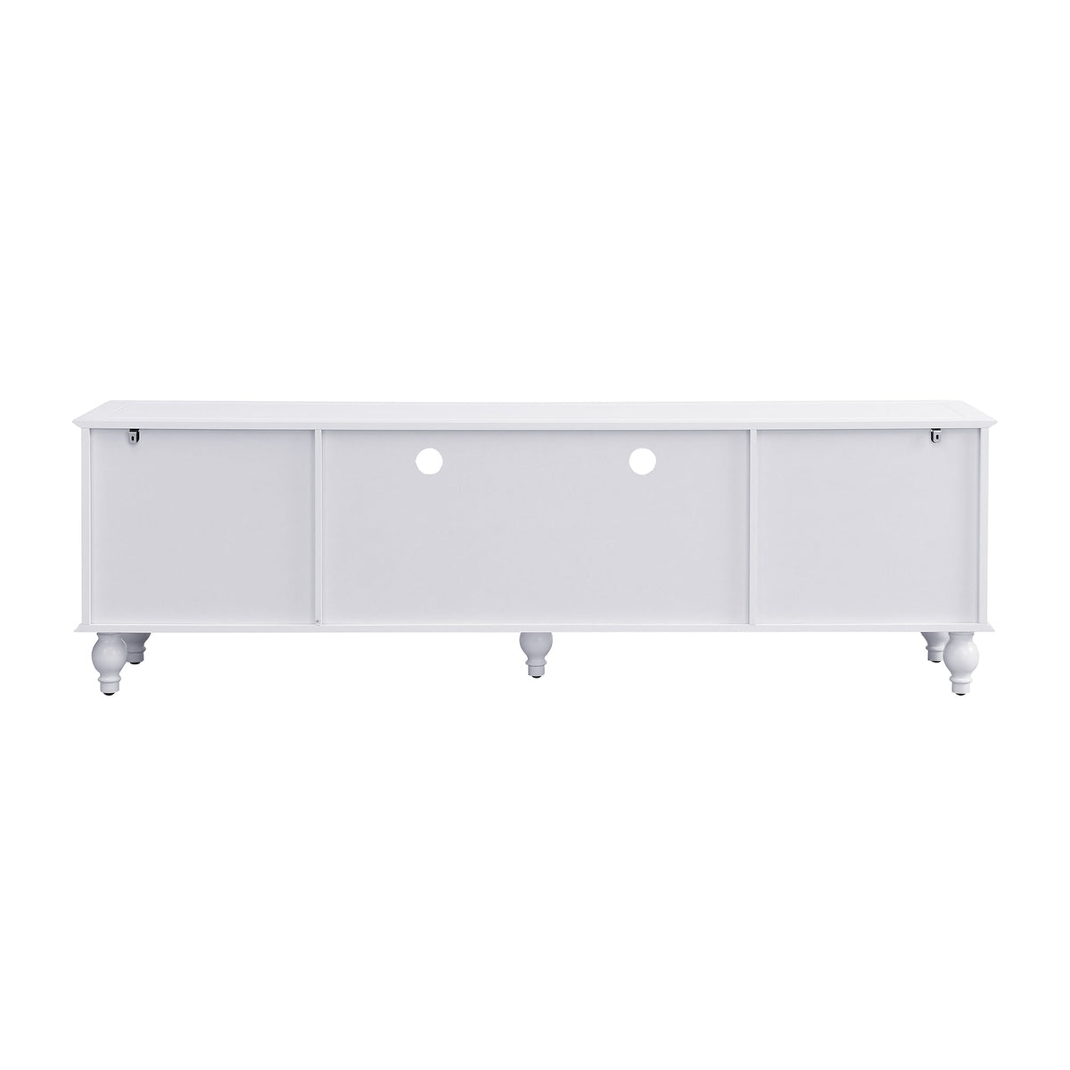 Roomfitters Modern TV Stand for up to 80 Inch TV, Entertainment Console with Drawers, Cabinets and Open Storage, White Roomfitters