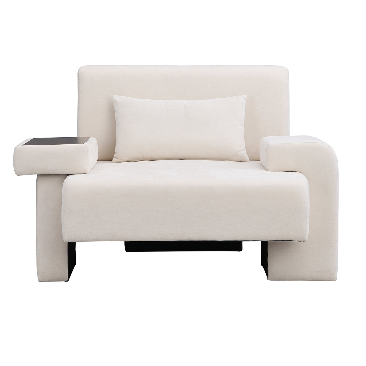 variant-group:rf-n724sj000130aaa|Roomfitters Oversized Mid-Century Armchair 48” Wide with Soft Cushion and Wood Frame, Lounge Reading Chair, Beige