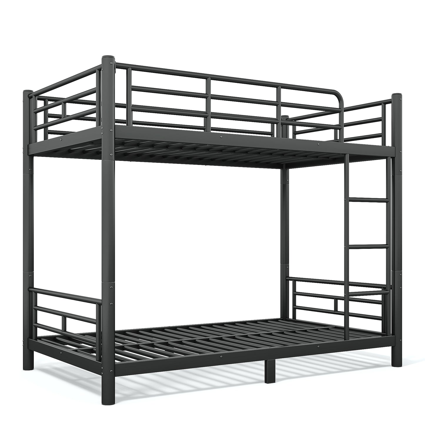 variant-group:rf-w1580p454721|Roomfitters Twin XL over Twin XL Metal Bunk Bed Frame for Teens Adults, Convertible 2 Separate Beds Round Tube, Black