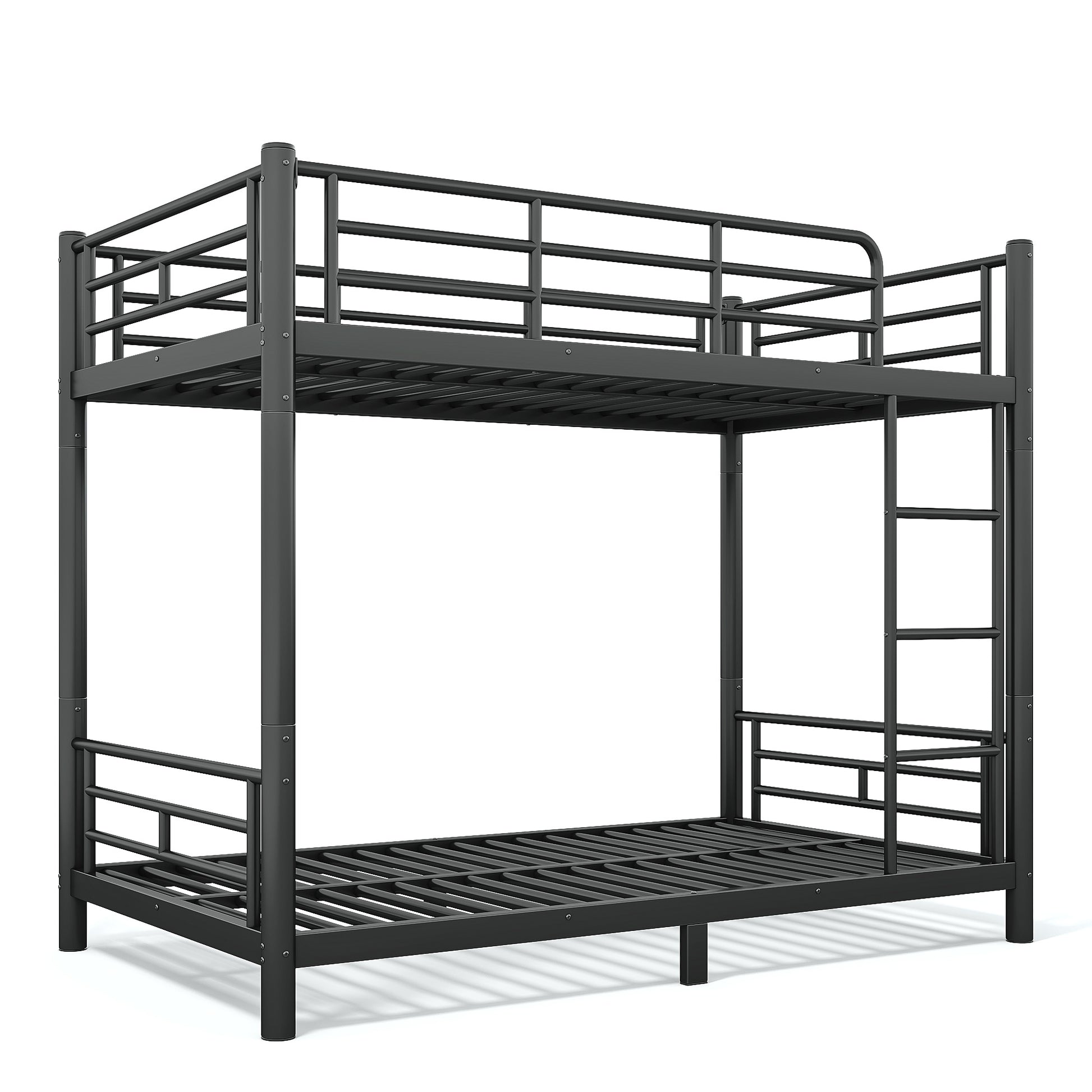 variant-group:rf-w1580p454721|Roomfitters Twin XL over Twin XL Metal Bunk Bed Frame for Teens Adults, Convertible 2 Separate Beds Round Tube, Black