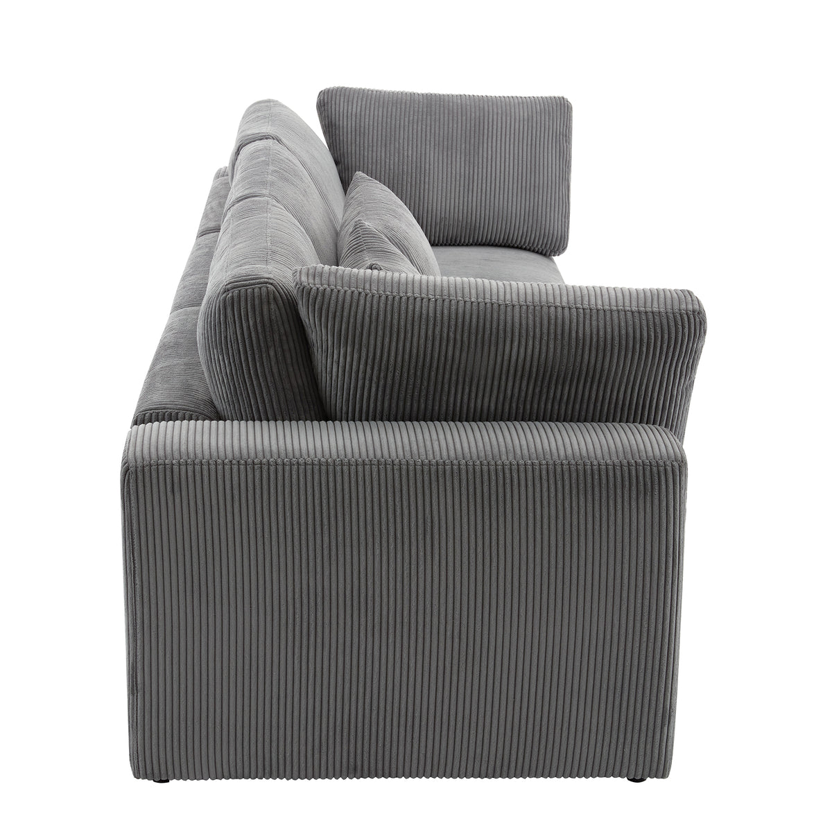 variant-group:rf-n711wy000403aae|Roomfitters 105" 3-Seater Sofa with Removable Back Cushions and 5 Pillows, Comfortable Couch for Living Room, Gray