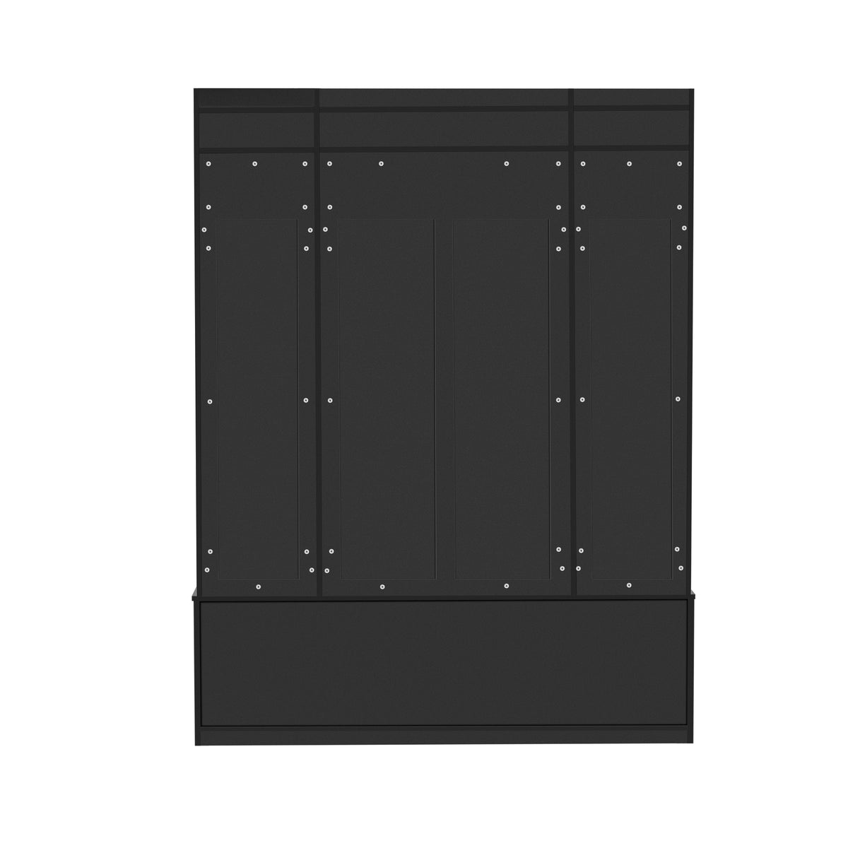 variant-group:rf-n724p235232b|Roomfitters 5-in-1 Entryway Bench with Coat Rack, Hooks, Drawers and Adjustable Shelves, Hall Tree for Hallway or Living Room, Black