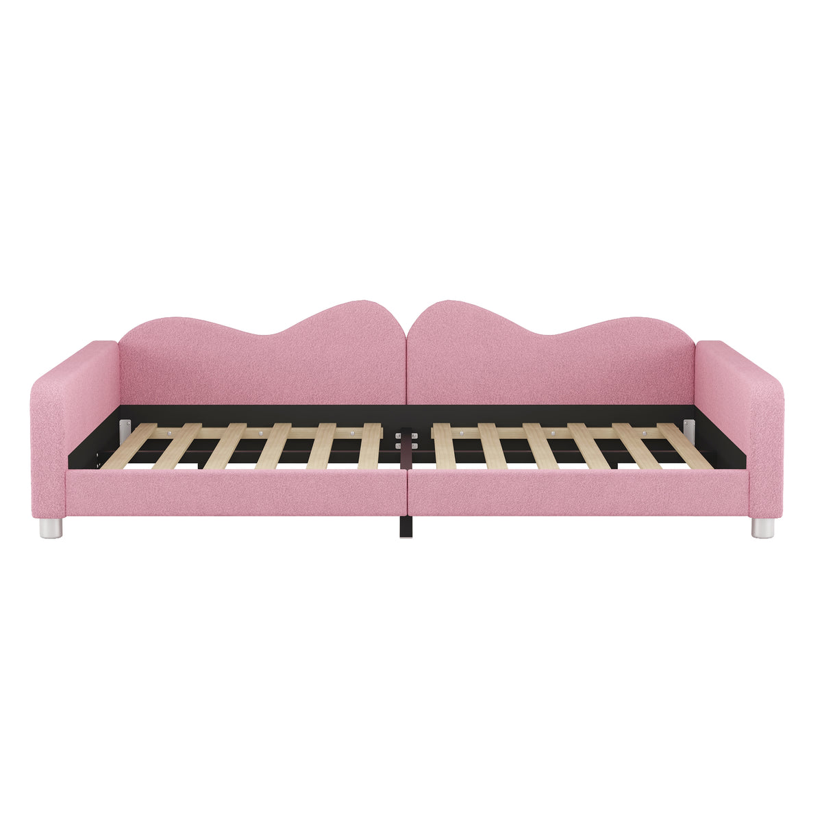 variant-group:rf-n733p234605h|Roomfitters Full Size Upholstered Daybed, Sherpa Fabric Sofa Bed with Cloud-Shaped Backrest, Sturdy and Stylish Design, No Box Spring Needed, Pink