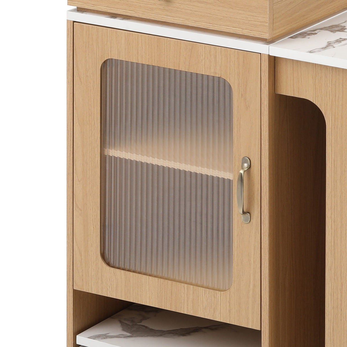 variant-group:rf-n707s000017y|Roomfitters 59.5" Kitchen Island with 41.8" Extendable Dining Table, Double-Sided Storage, Power Outlet, 2 Drawers, Natural