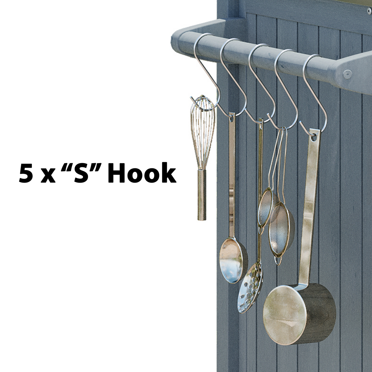 variant-group:rf-n707p250629g|Roomfitters 66.5" Outdoor Kitchen Island for Big Kamado Grills, Wood Grill Cart with Stainless Steel Top, Storage, Grey Blue