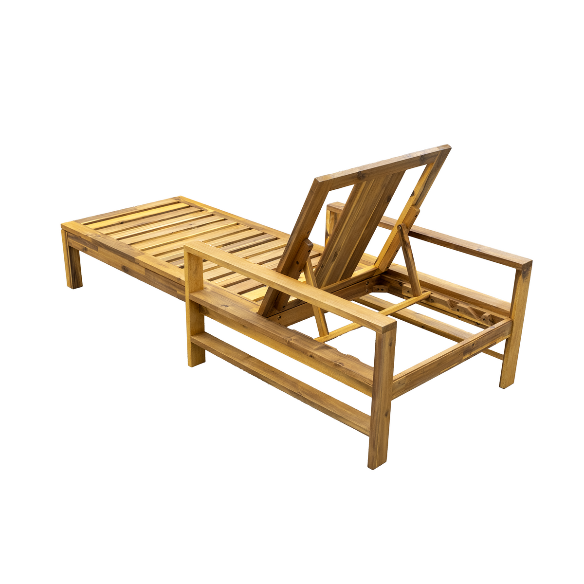 variant-group:rf-n711wy000433aac|Roomfitters Acacia Wood Adjustable Backrest Outdoor Lounge Chair for Gardens, Terraces, Poolside Areas, Natural+Blue