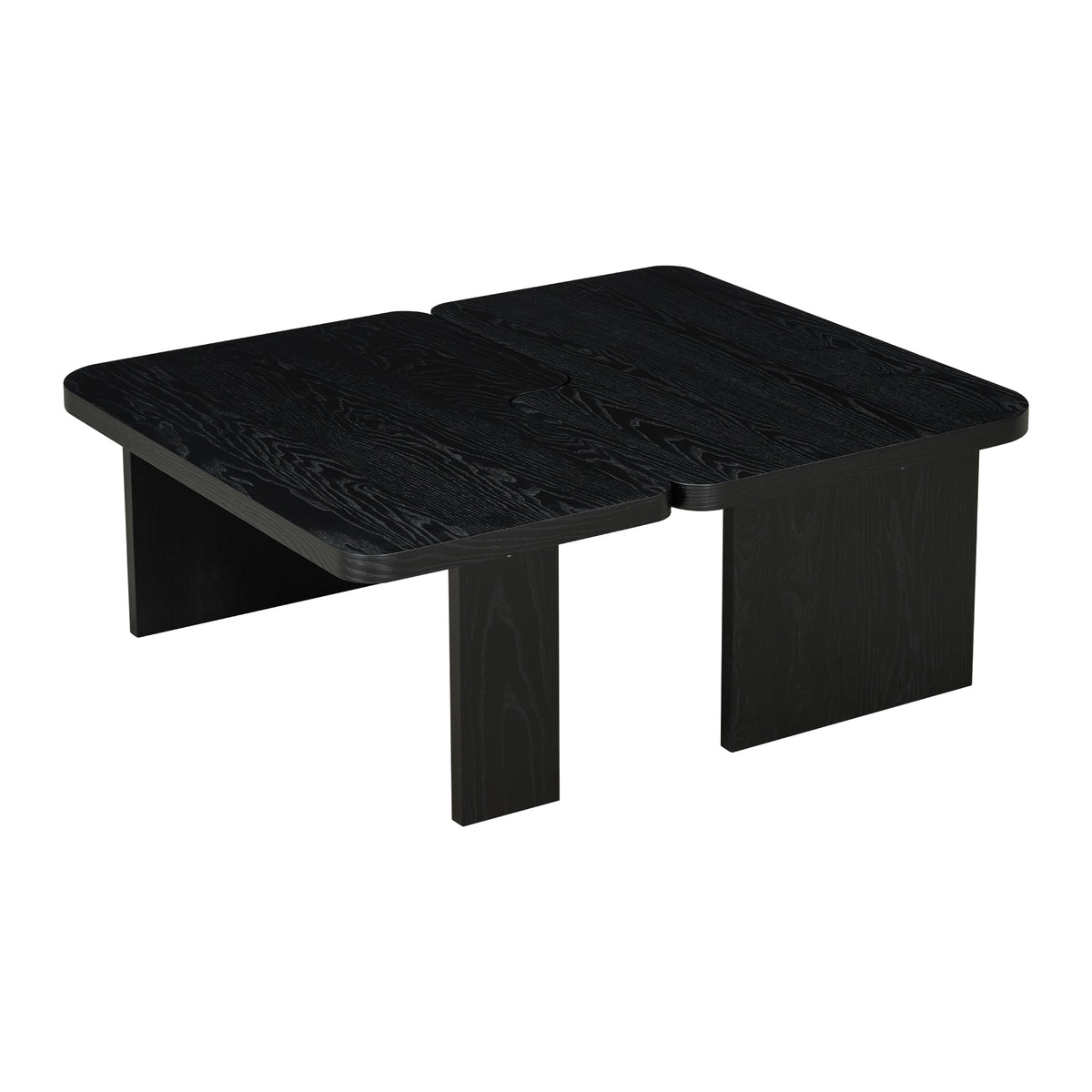 variant-group:rf-n724p232174b|Roomfitters Minimalist Coffee Table Set, Rectangular Center Table with Two-Tone Design, Black