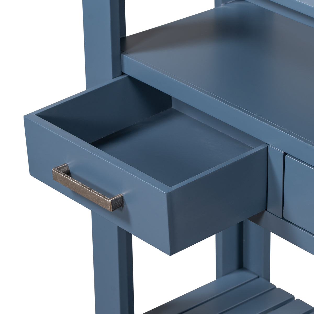 variant-group:rf-n711p410406v|Roomfitters 61.5" Entryway Table with 4 Drawers, 3-Tier Console Sofa Table with Open Shelves for Hallway, Navy Blue