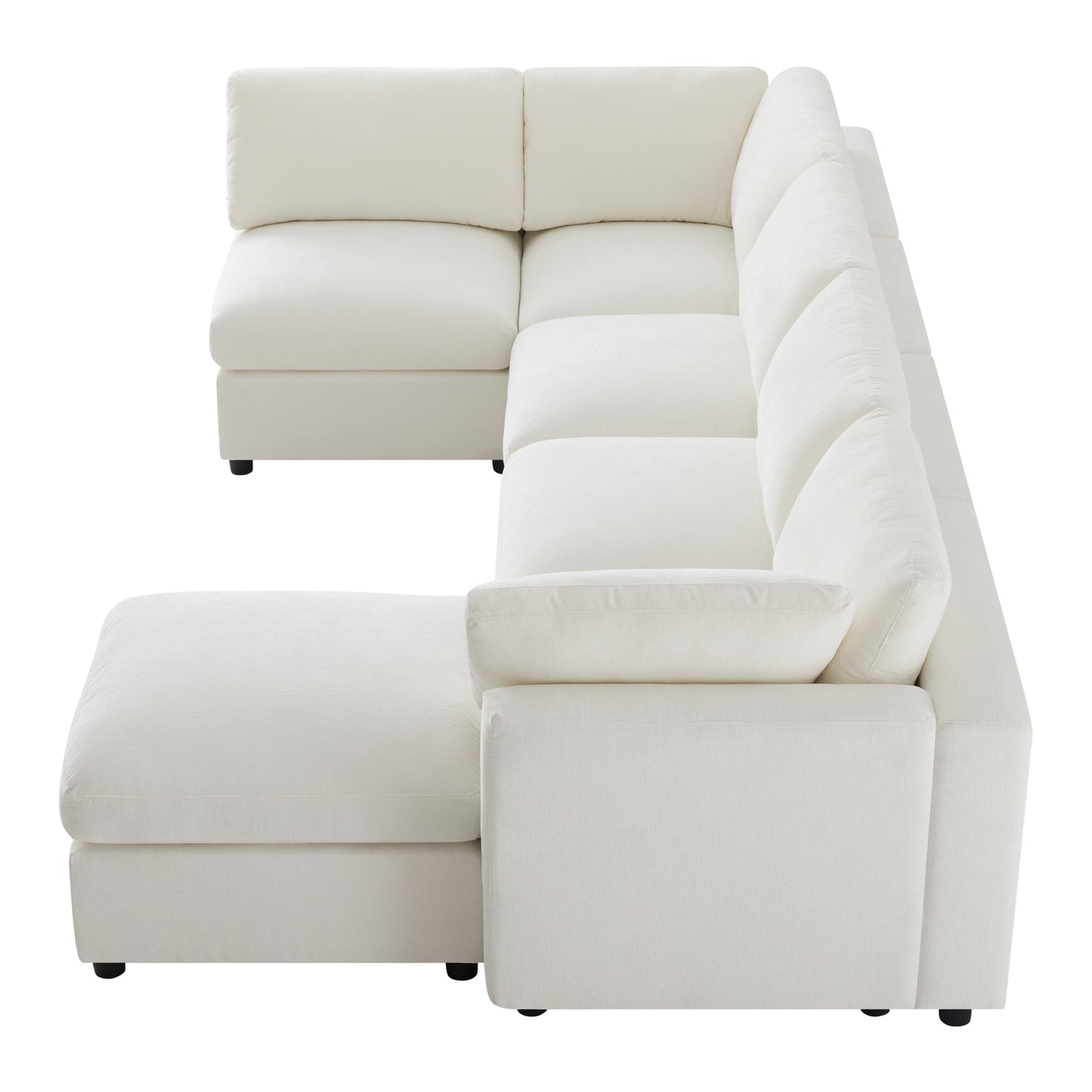 variant-group:rf-n723s9792a|Roomfitters 129 Inch Oversized U-Shaped Modular Sectional Sofa, Large Upholstered Living Room Seating Couch Furniture, White
