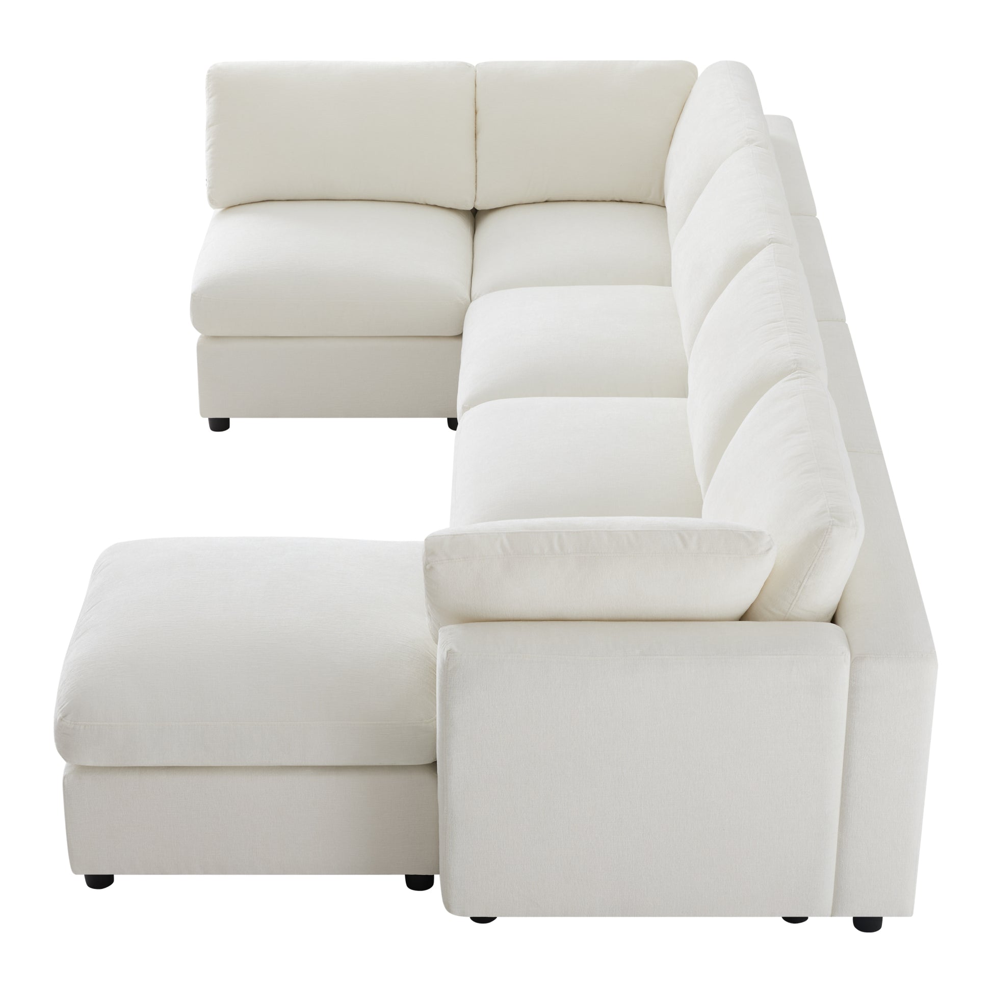 variant-group:rf-n723s9792a|Roomfitters 129 Inch Oversized U-Shaped Modular Sectional Sofa, Large Upholstered Living Room Seating Couch Furniture, White