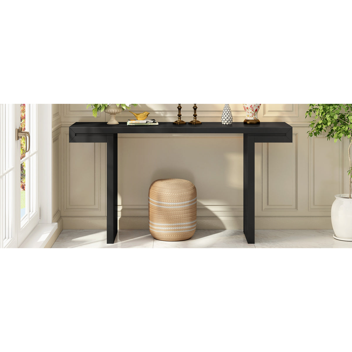 variant-group:rf-n711p303209b|Roomfitters 60" Modern Minimalist Console Table, Slim Entryway Sofa Table for Hallway and Living Room Decor, Black