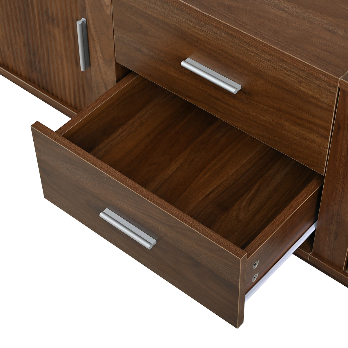 variant-group:rf-n724p420639d|Roomfitters Modern Entertainment Center Console Table with 2 Central Drawers, Antique Brown