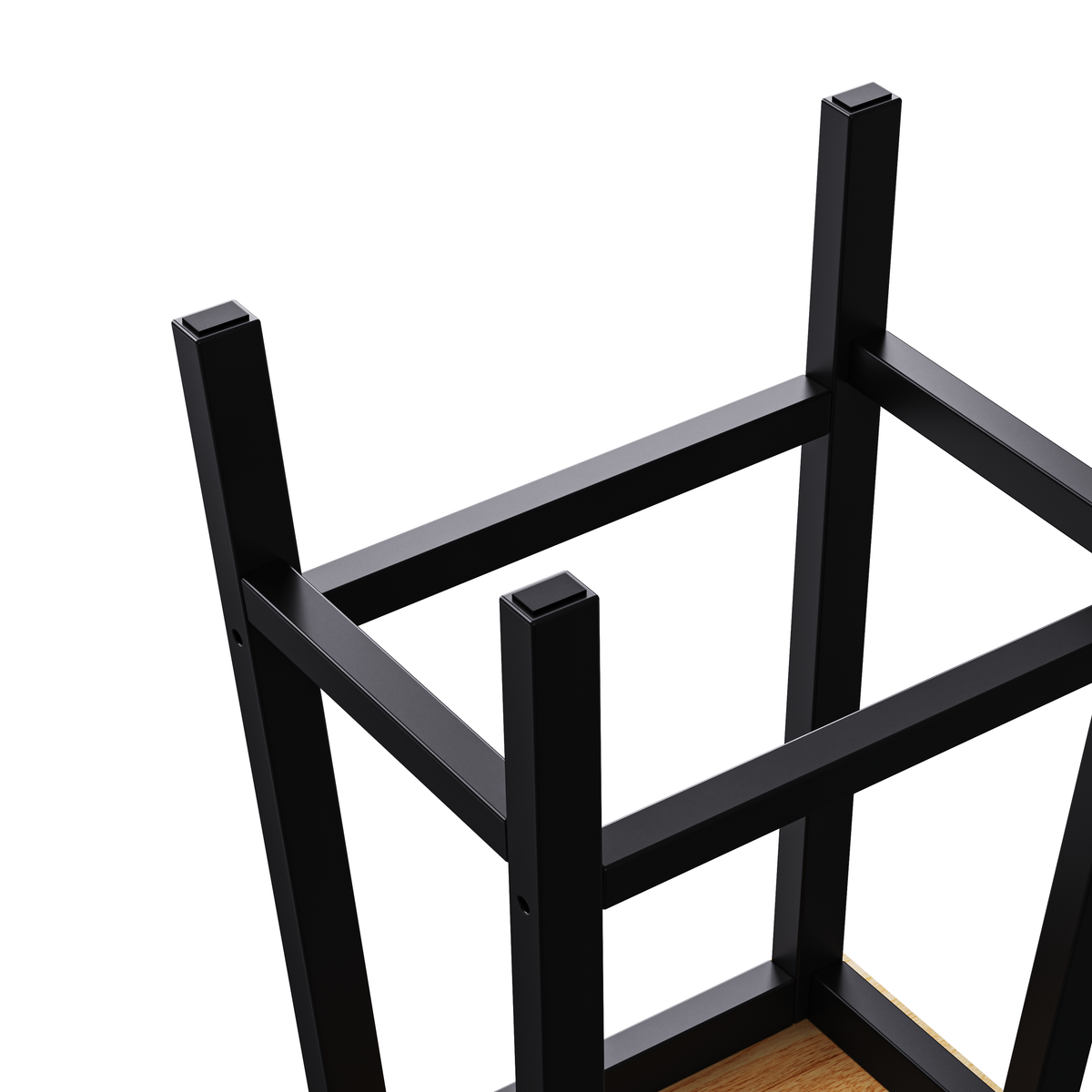 variant-group:rf-n707p185529b|Roomfitters Set of 2 Counter Height Stools, 25.6" A-Frame Solid Wood Bar Stools with Contoured Wood Seat & Footrest, Black
