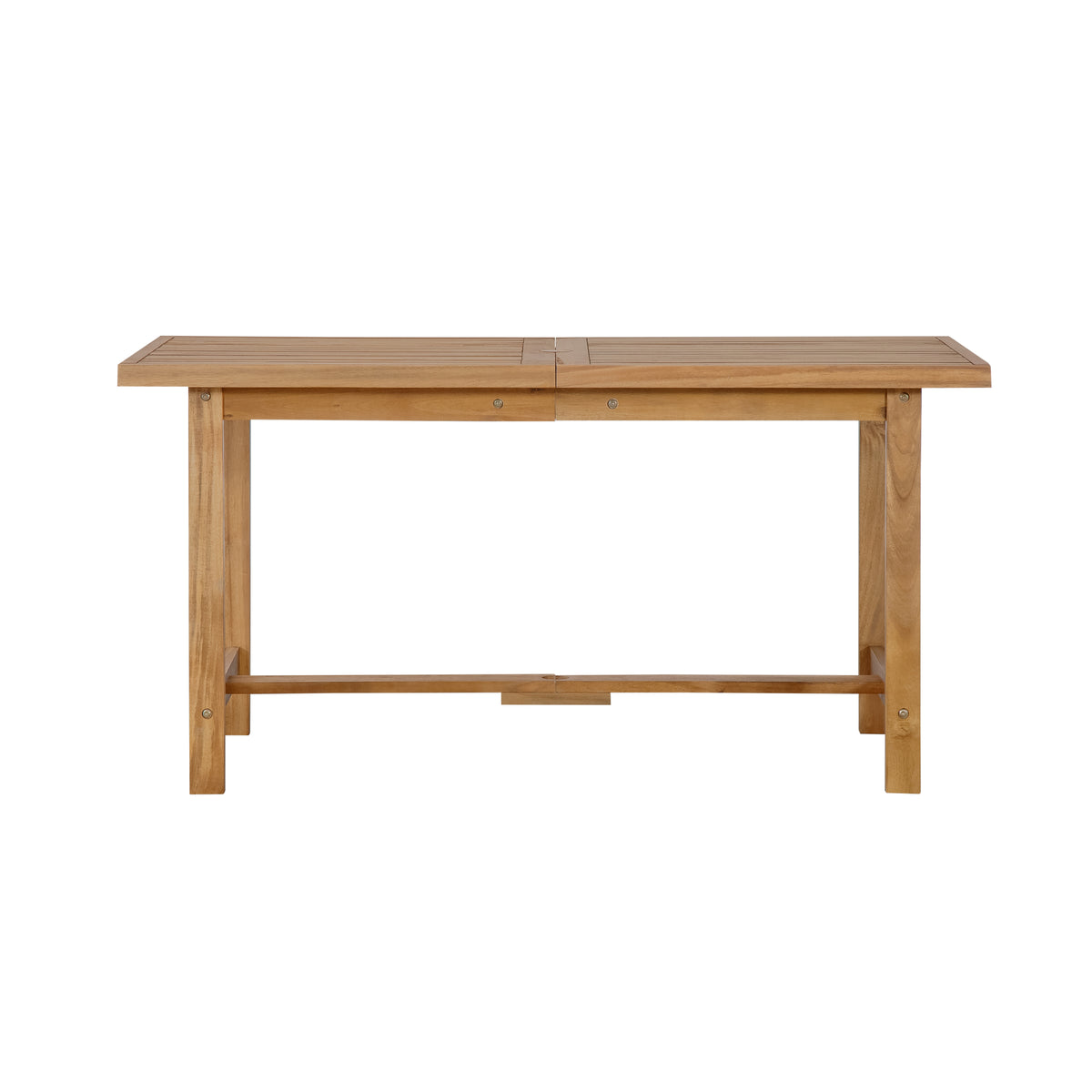 variant-group:rf-n711wy000477aao|Roomfitters Farmhouse 5-Piece Outdoor Dining Set for 4, 59-Inch Rectangular Table, Umbrella Hole, Natural Wood Patio