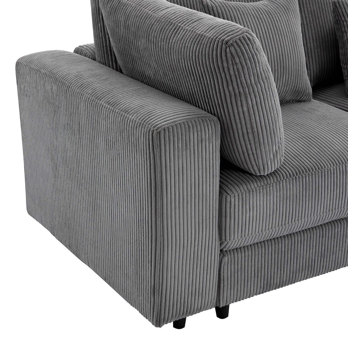 variant-group:rf-n711wy000403aae|Roomfitters 105" 3-Seater Sofa with Removable Back Cushions and 5 Pillows, Comfortable Couch for Living Room, Gray