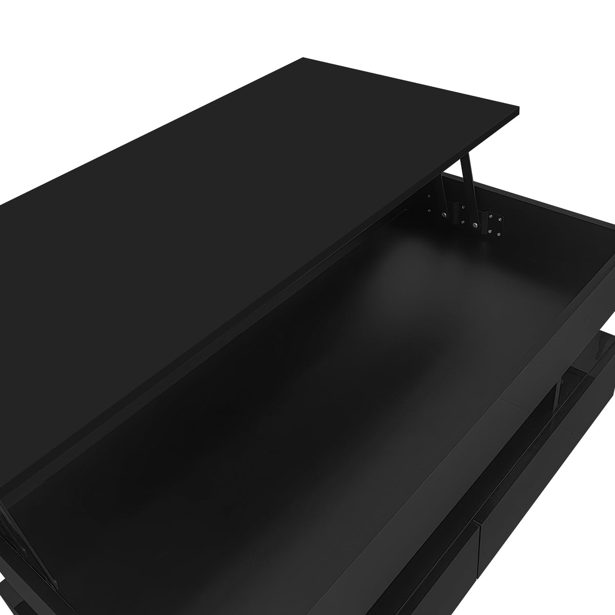 variant-group:rf-n724p290058b|Roomfitters Lift-Top Coffee Table with Hidden Storage and 2 Drawers, Multi-Functional Modern Table, Black