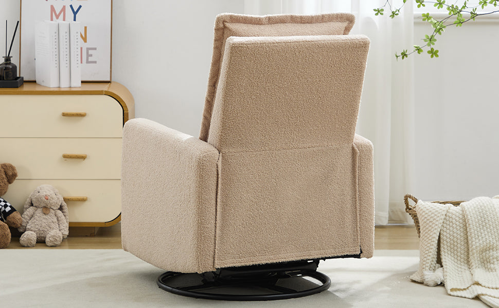 variant-group:rf-n701p348238o|Roomfitters Swivel Rocker Recliner Chair, Glider Rocking Armchair, Teddy Fleece Nursery Reclining Lounge Accent Chair, Oatmeal