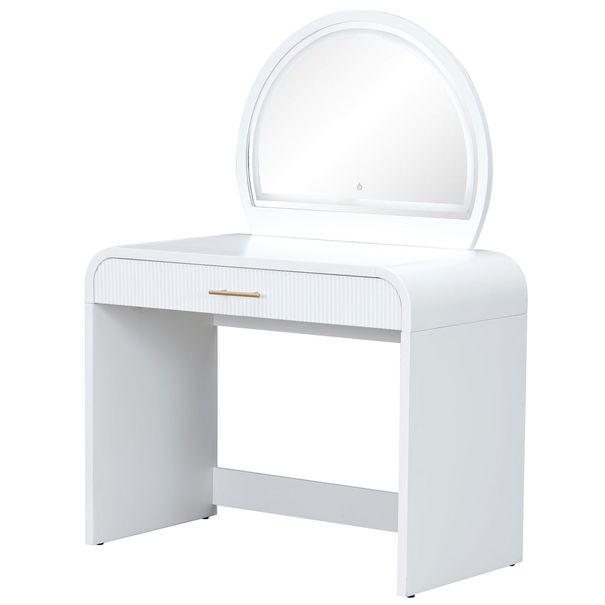 Roomfitters 39" Makeup Vanity Table with Mirror Touch Screen Lighted Mirror, Dressing Table with Drawer for Bedroom, White Roomfitters