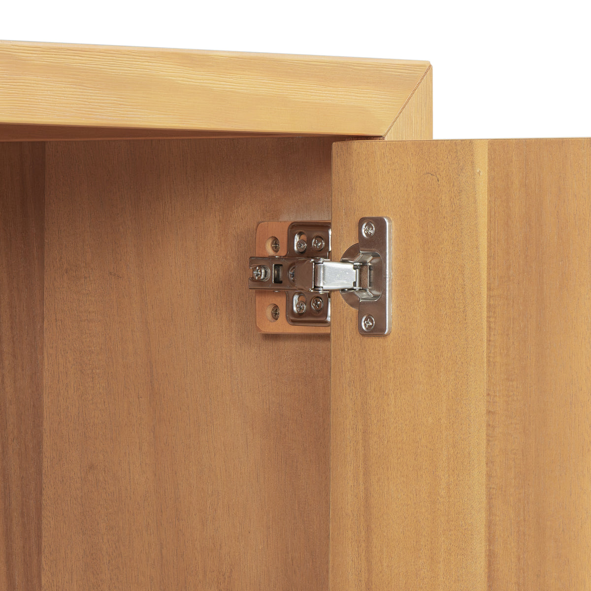 variant-group:rf-n711p410389o|Roomfitters 47.25-Inch Farmhouse Sideboard, 2-Door Buffet Cabinet, Natural Wooden Storage Console, Metal Handles