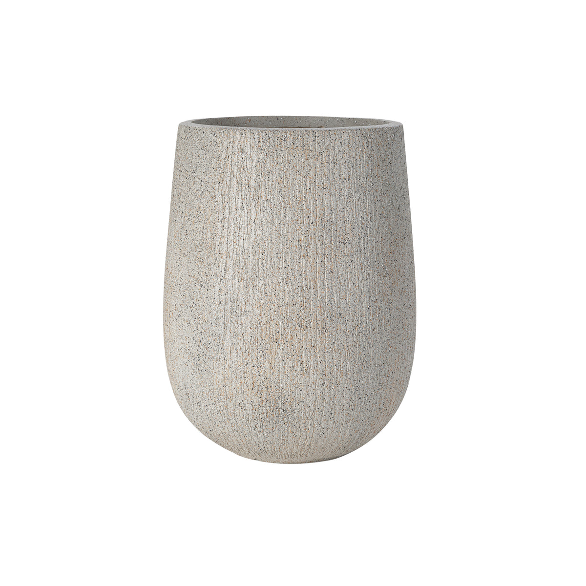 variant-group:rf-n711p406659e|Roomfitters Modern Egg-Shaped MGO Planter Set, 3-Piece Textured Faux Stone Flower Pots, Grey Patio Garden Urns