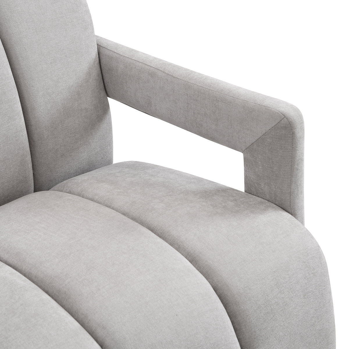variant-group:rf-n724p256551e|Roomfitters Modern Minimalist Leisure Armchair with L-Shaped Armrests and Polyester Upholstery, Gray