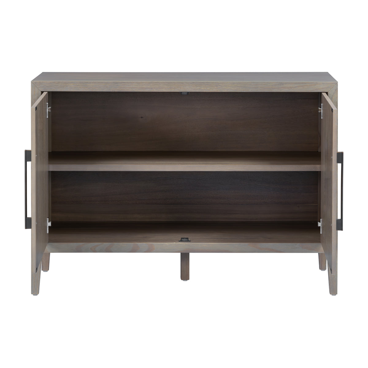 variant-group:rf-n711p410389e|Roomfitters 47.25-Inch Farmhouse Sideboard, 2-Door Buffet Cabinet, Grey Wooden Storage Console, Metal Handles