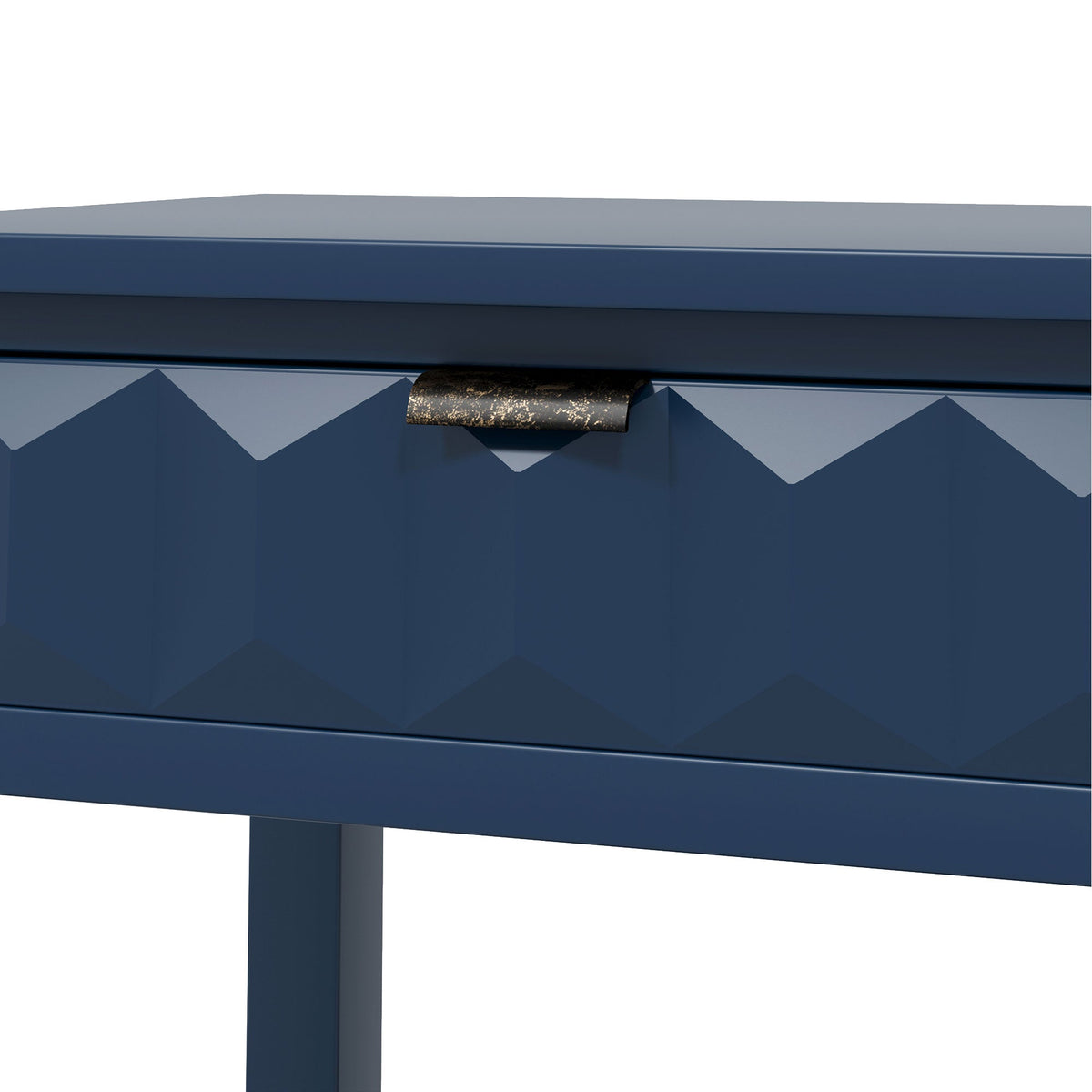 Roomfitters 60'' Entryway Console Table with Storage, Modern Accent Sofa Table with Geometric Front Design, Navy Blue Roomfitters