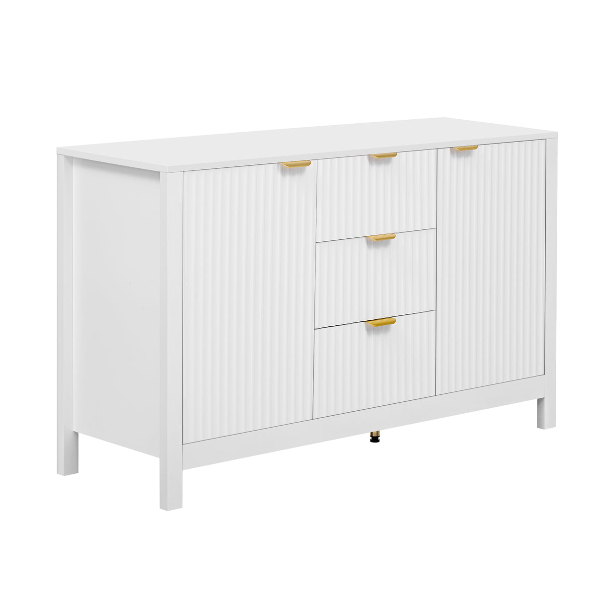 variant-group:rf-n711p269066k|Roomfitters Sideboard Buffet Cabinet with 3 Drawers, Mid-century Modern Fluted Accent Storage for Kitchen & Dining, White