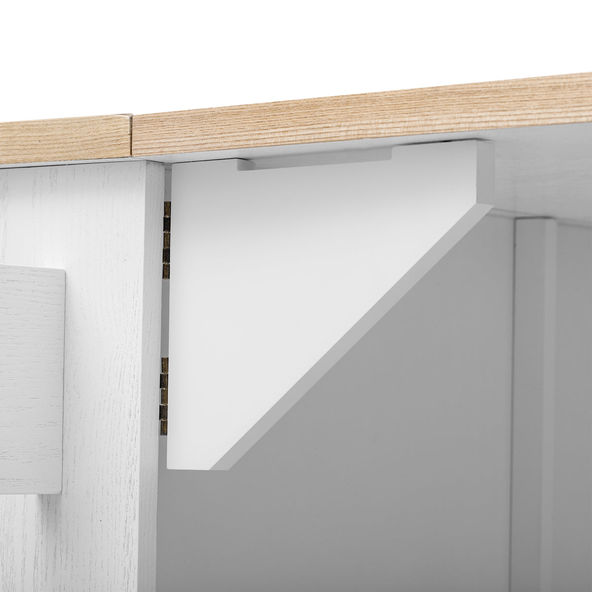 variant-group:rf-n707p221446w|Roomfitters 51" Fluted Kitchen Island with Drop Leaf, Rolling Cart with Storage Rack, Farmhouse Style, Towel Rack, White