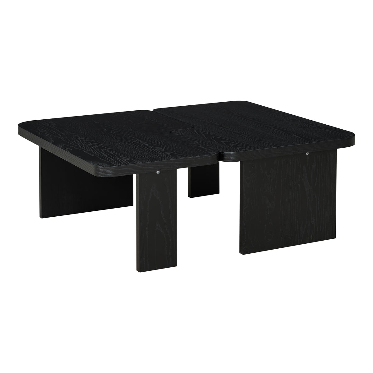variant-group:rf-n724p232174b|Roomfitters Minimalist Coffee Table Set, Rectangular Center Table with Two-Tone Design, Black