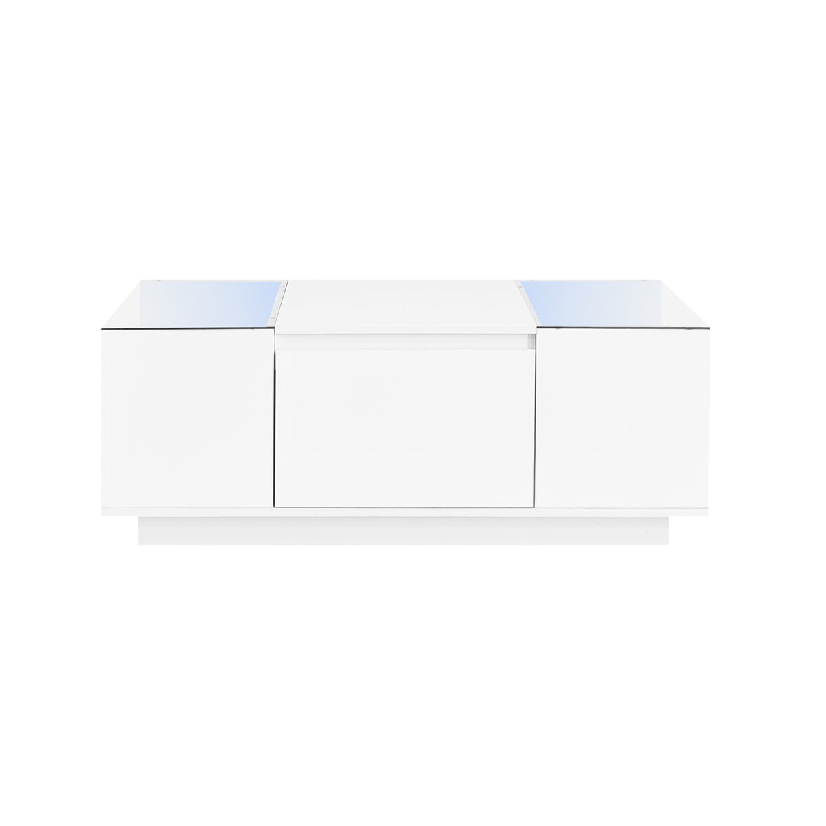 variant-group:rf-n724p290056k|Roomfitters Modern Center Coffee Table with High Gloss Finish, Glass Top and Hidden Storage Compartments, White
