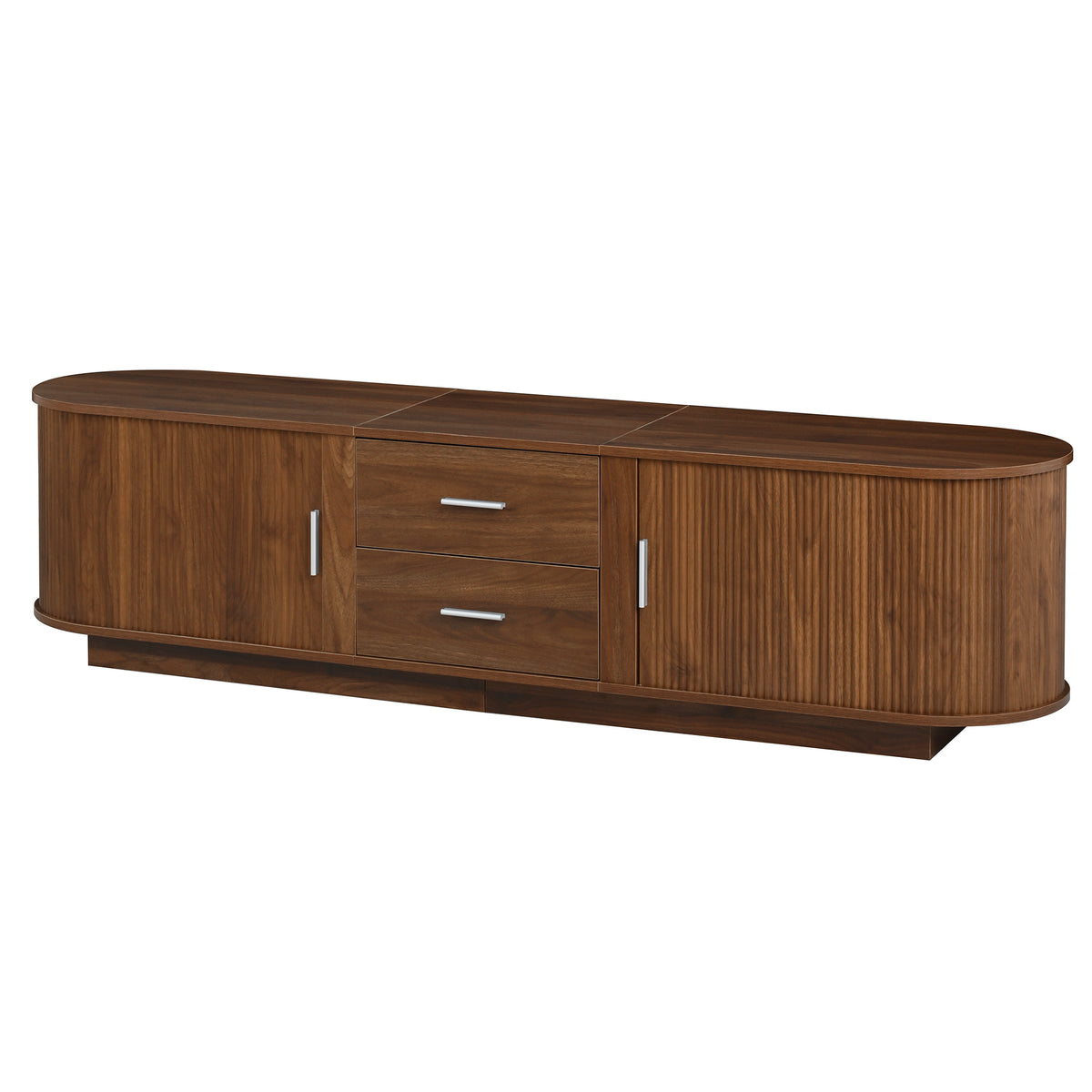 variant-group:rf-n724p420639d|Roomfitters Modern Entertainment Center Console Table with 2 Central Drawers, Antique Brown