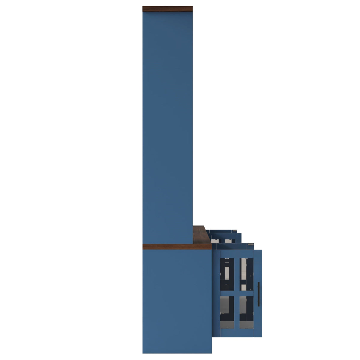 Roomfitters 95.5"W Large Wall Unit Entertainment Center, 39" LED Fireplace, Navy Blue Roomfitters