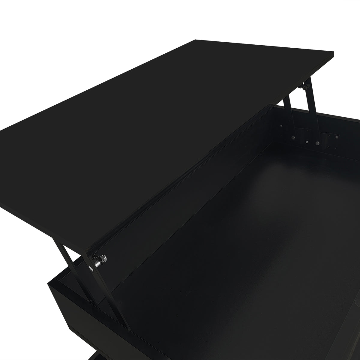 variant-group:rf-n724p290043b|Roomfitters Lift-Top Square Coffee Table with Glass Surface, Hidden Storage, High Gloss Finish, Black