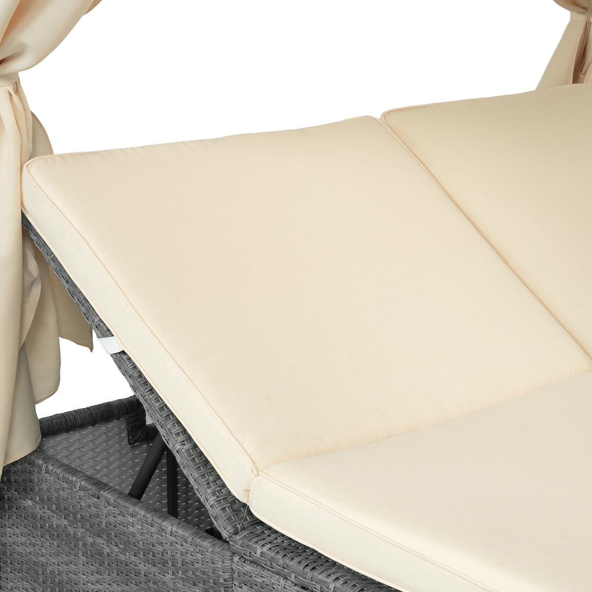 variant-group:rf-n711wy000471aaa|Roomfitters Modern Tropical Beige PE Rattan Outdoor Double Sun Lounger, Patio Daybed, Adjustable Recline, Canopy