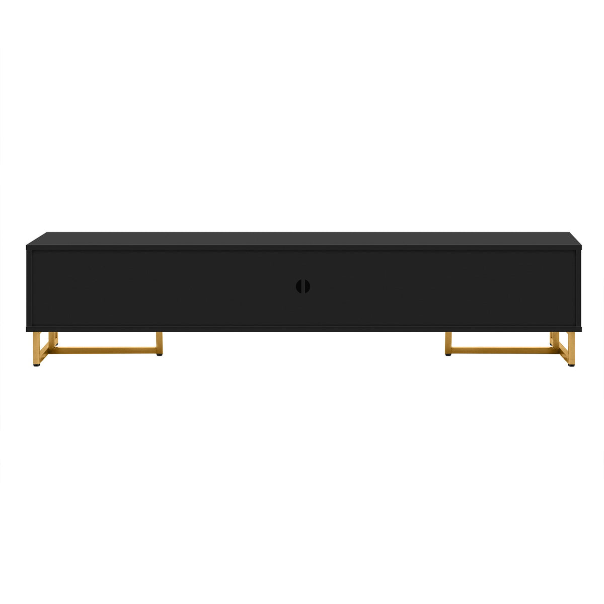 Roomfitters Modern TV Stand for 65 Inch TV and Above, Entertainment Console Cabinet with Storage Compartments, Black Roomfitters