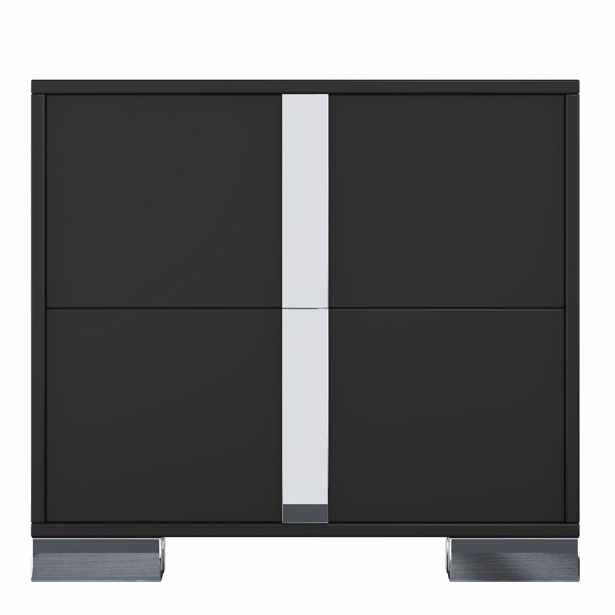 variant-group:rf-n733p307938b|Roomfitters Elegant Mirrored Nightstand with 2 Drawers and Metal Handle, Bedside Table for Bedroom or Living Room, Black