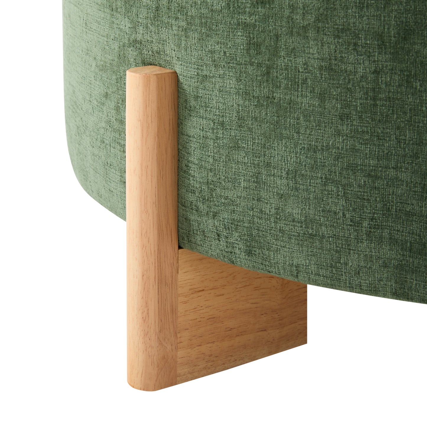 variant-group:rf-n723p405298g|Roomfitters 32 Inch Oversized Round Button-Tufted Ottoman, Upholstered Coffee Table Footrest with Wood Legs, Green
