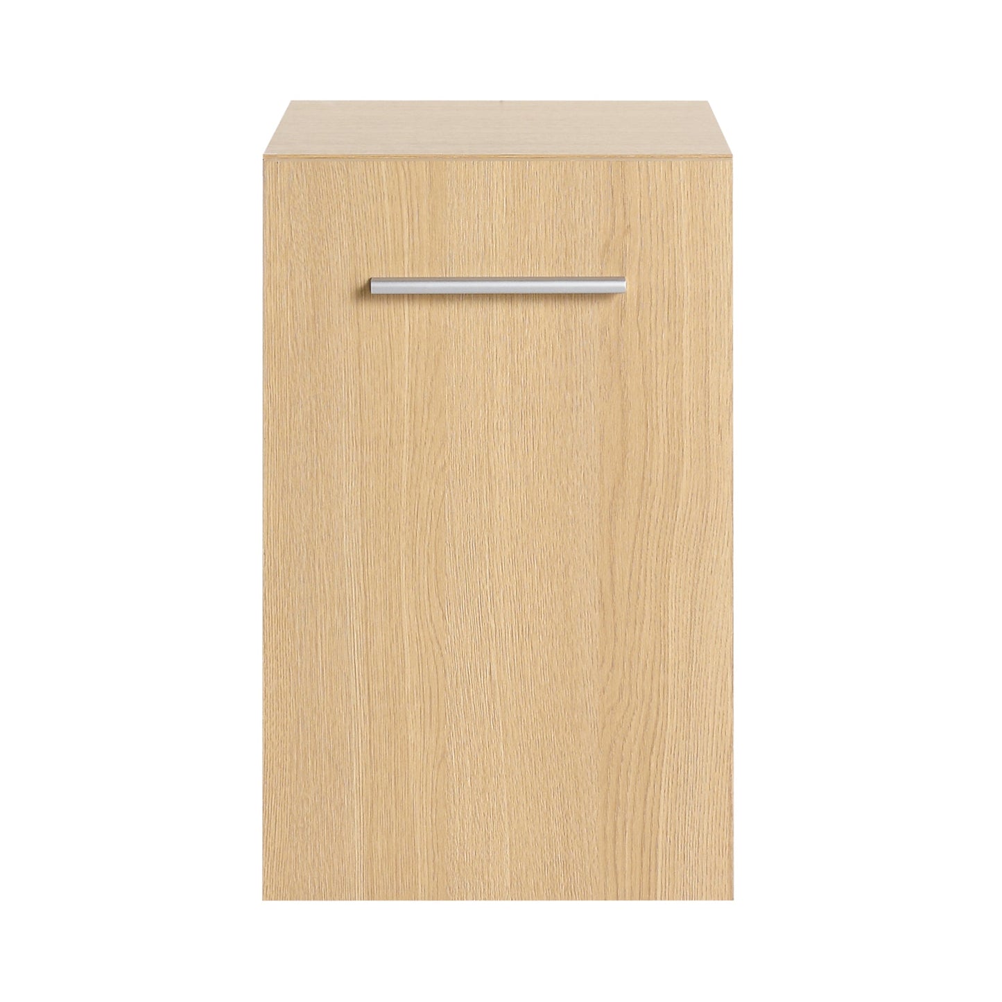 12" Floating Bathroom Vanity Single Door Base Cabinet, Light Oak Plywood Wall-Mounted Storage with Black/Aluminum Handles (Sink Not Included) Roomfitters
