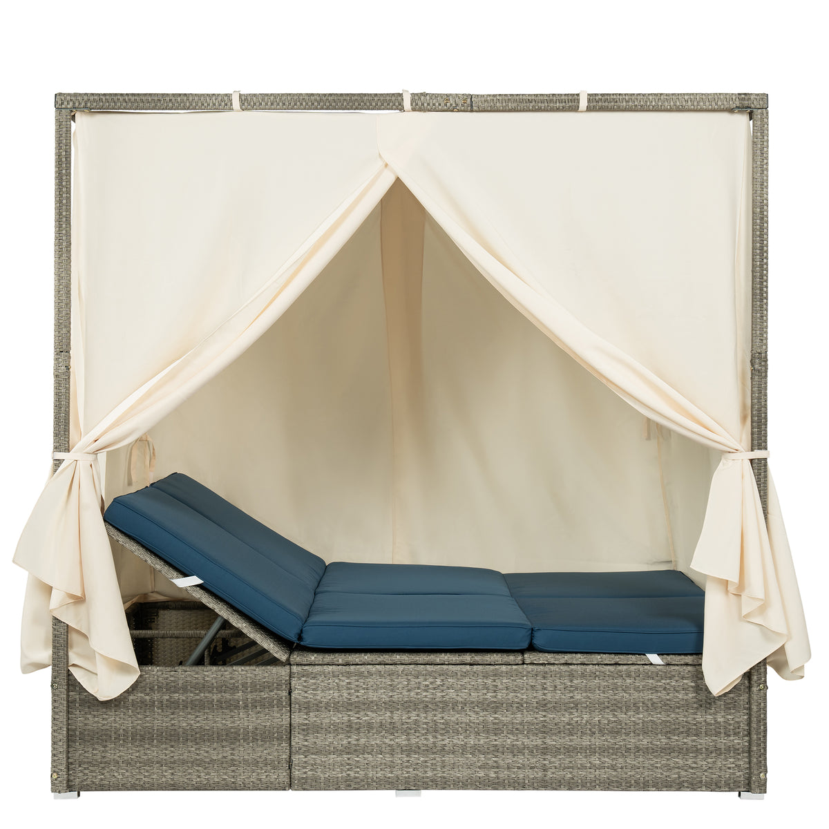 variant-group:rf-n711wy000437aac|Roomfitters Outdoor Canopy Daybed with Cushions, Hidden Storage, Adjustable Lounge Chair, Retractable Canopy, for Patios, Blue