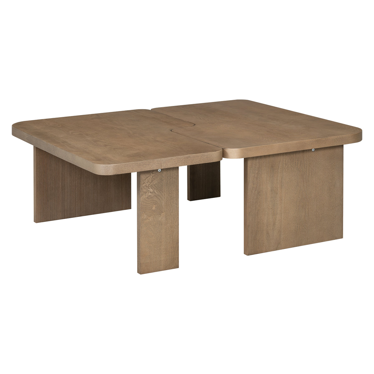 variant-group:rf-n724p232174d|Roomfitters Minimalist Coffee Table Set, Rectangular Center Table with Two-Tone Design, Natural