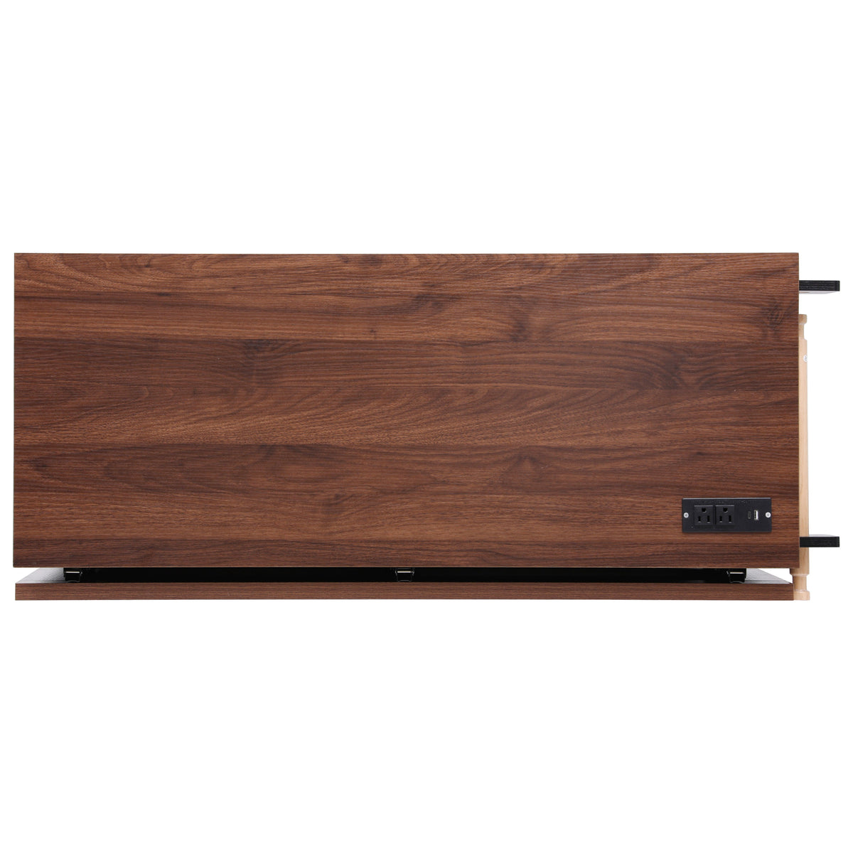 variant-group:rf-n707p254872b|Roomfitters 46.5" Rolling Kitchen Island with Drop Leaf, Mobile Cart with 2 AC Outlets & USB, Beaded Drape & 3 Drawers, Black