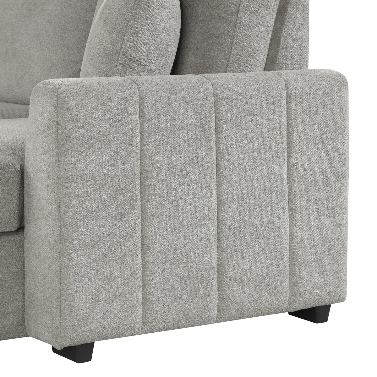 variant-group:rf-n711wy000467aae|Roomfitters 90" L-Shaped Sectional Sleeper Sofa with Storage Chaise and Pull Out Bed, Fold Down Cup Holder Table, Grey