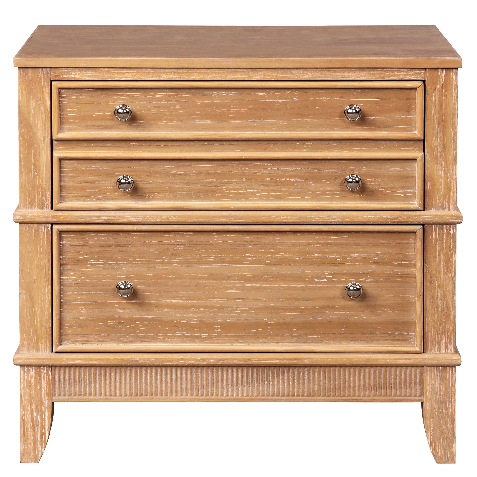 variant-group:rf-n701p183796d|Roomfitters 3 Drawer Farmhouse Wood Nightstand Side Table, Fully Assembled Bedside Accent Furniture, Felt Lined, Hazel