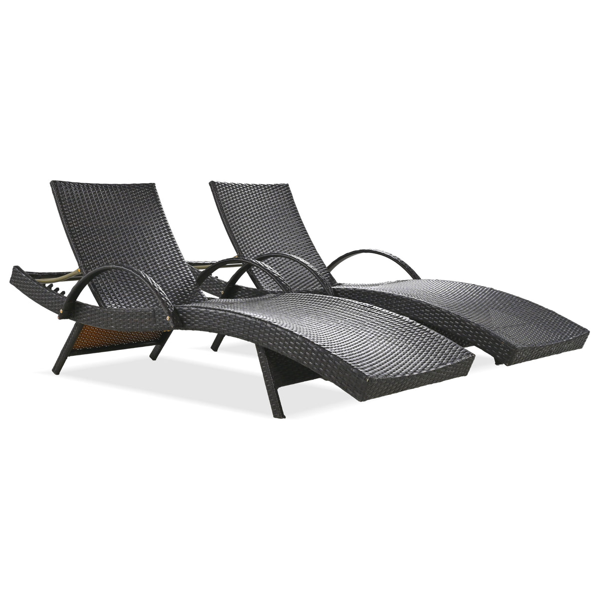 variant-group:rf-n707wf321204aad|Roomfitters 80" Outdoor Wicker Chaise Lounge Chairs, Set of 2, Reclining Patio Chairs with Pull-Out Table, Dark Brown