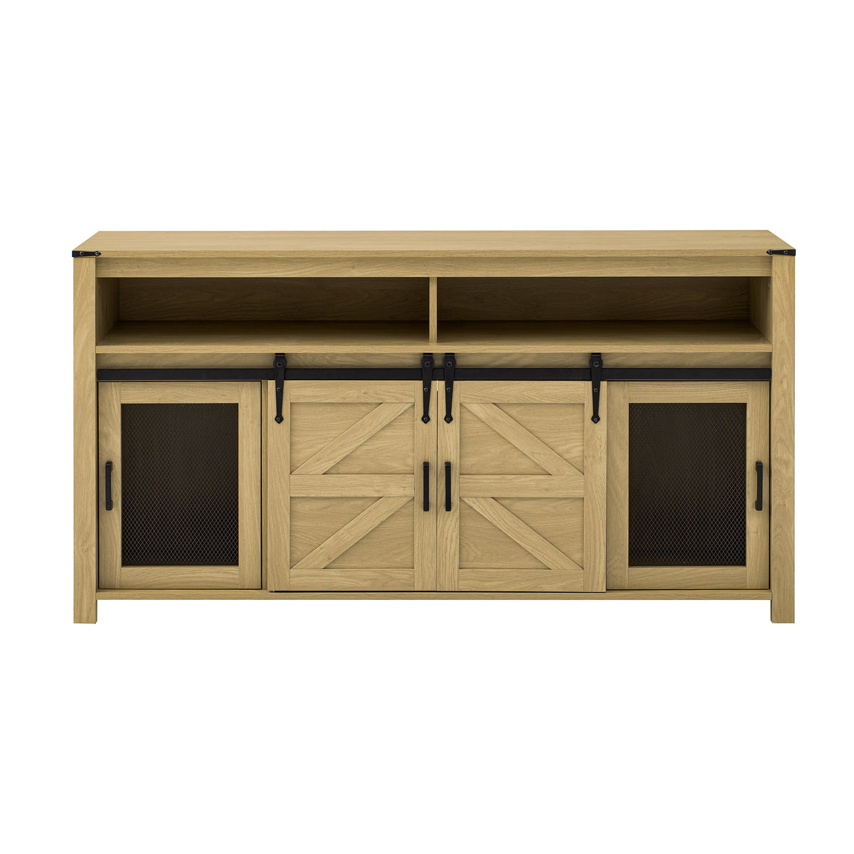 variant-group:rf-n711p347388o|Roomfitters 59.3" Sideboard Buffet Cabinet with Sliding Barn Doors, Modern Farmhouse Storage for Kitchen & Dining, Natural